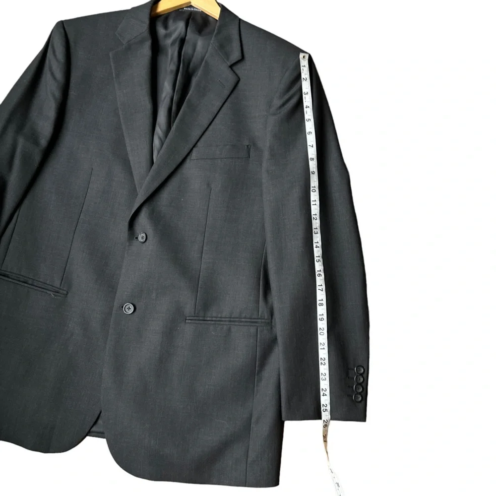 Pronto Uomo Mens Platinum Travel Two Button Performance Wool Blazer Jacket 44L‎